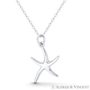 Starfish Ocean Sealife Charm Pendant in .925 Sterling Silver